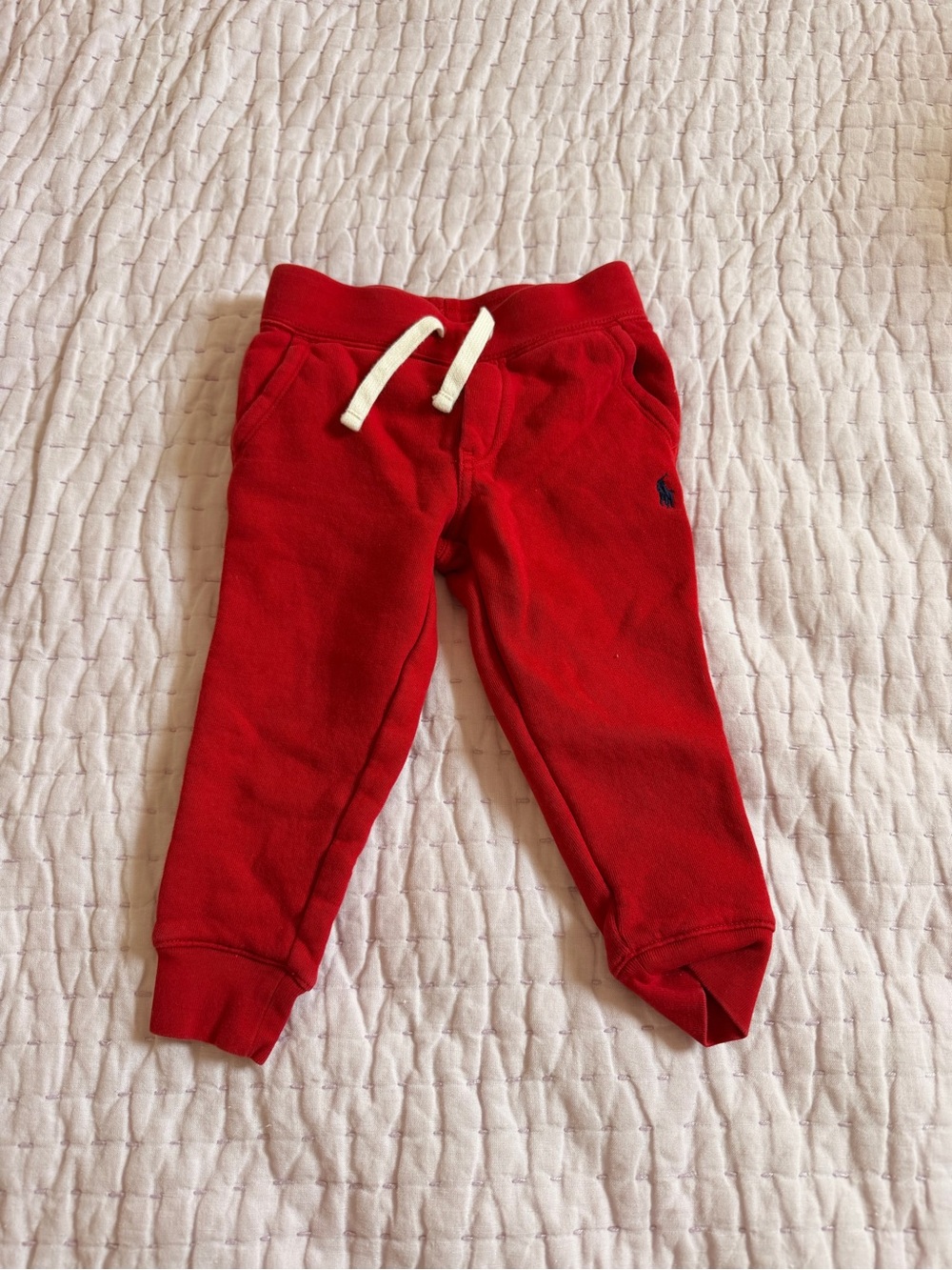 Polo by Ralph Lauren Red Kids Joggers with White Drawstring